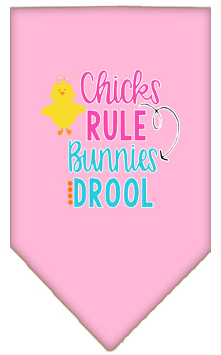 Chicks Rule Screen Print Bandana Light Pink Large